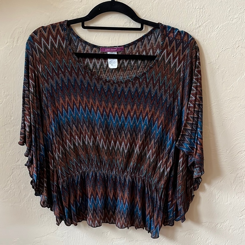 julie's closet top with wing sleeves.